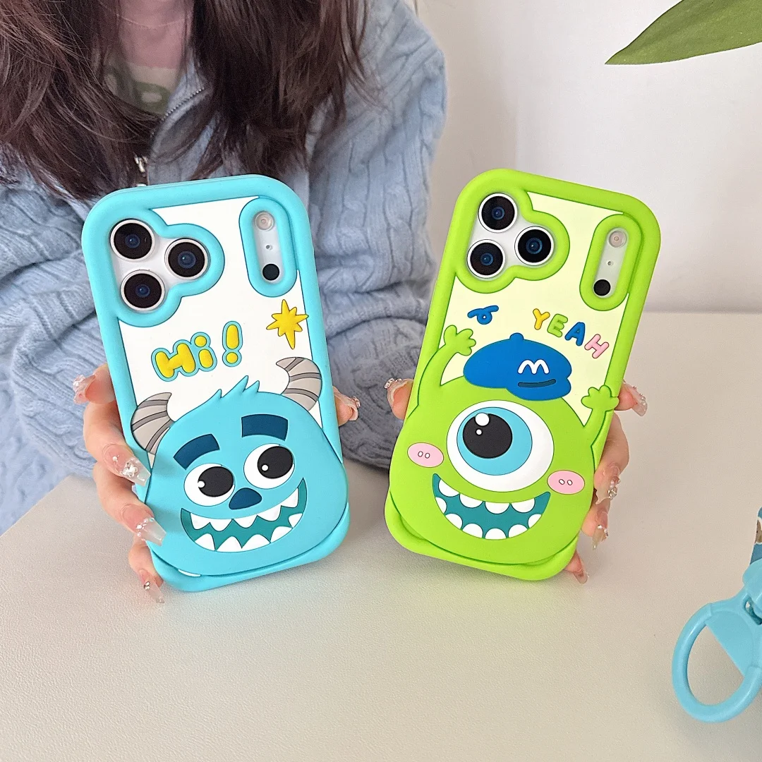 

3D Monsters Soft Silicone Phone Case Kawaii Cartoon Shock Proof Back Cover Cases For iPhone 17 16 15 14 13 Promax 12 11 Pro Max
