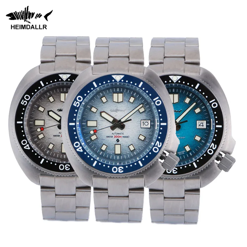 

Heimdallr Titanium 6105 Turtle Watch For MenC3 Luminous Dial Sapphire 200M Waterproof NH35 Movement Automatic Dive Wristwatches