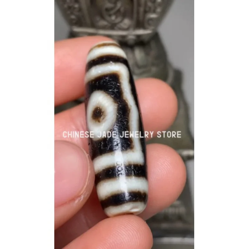 Himalayan Tibetan DZI Beads Old Agate Buddha 3 Eye Totem Amulet Pendant GZI 37mm