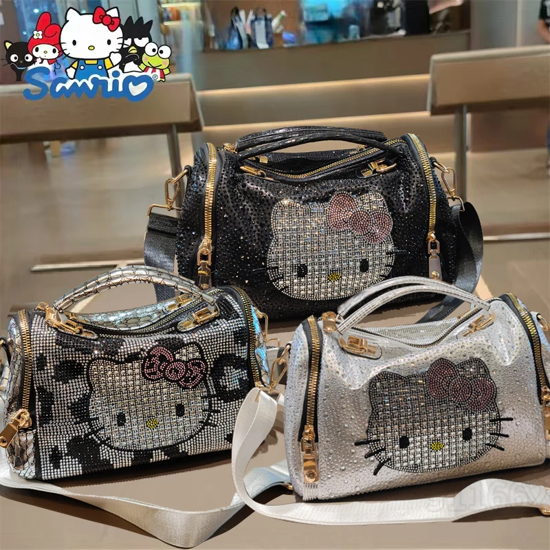 Tas Tangan Berlian Wanita Baru Hello Kitty Tas Bahu Berlian Wanita Modis Tas Wanita Kartun Kapasitas Besar Kualitas Tinggi
