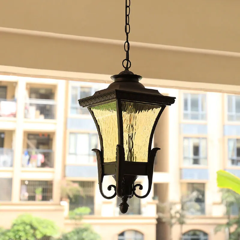 European Outdoor Waterproof Pendant Light Hallway Balcony Bar Cafe Restaurant Hanging Lamp Garden Aisle Grape Frame Lighting