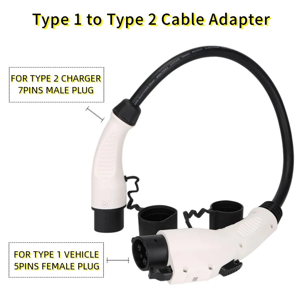 EV Adaptor J1772 Type1 to Type2 Electric Car Charging Cable Adapter for EV Charging Station EVSE 16A 32A With 0.5M Connector