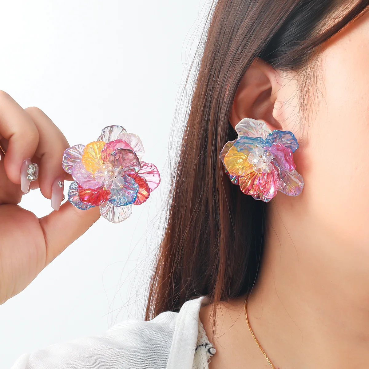 

Fashionable Multi-Layer Floral Earrings For Women'S Autumn And Winter Earrings 2025 Leisure Prom Party Accessories Girl Gift