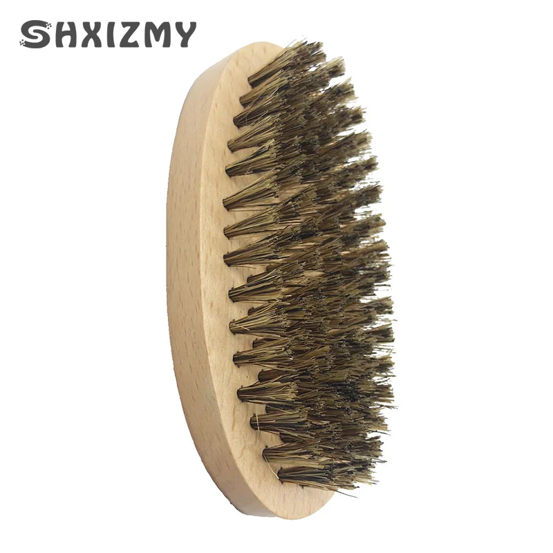 1PC Eco Friendly spazzola da barba da uomo con setole di cinghiale spazzola da barba naturale da barbiere portatile per la pulizia del viso strumenti per baffi