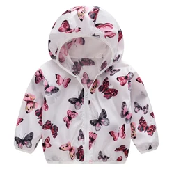 Light jacket sunscreen shirt colorful boys and girls lovely printed jacket Korean version fashionable hooded jacket