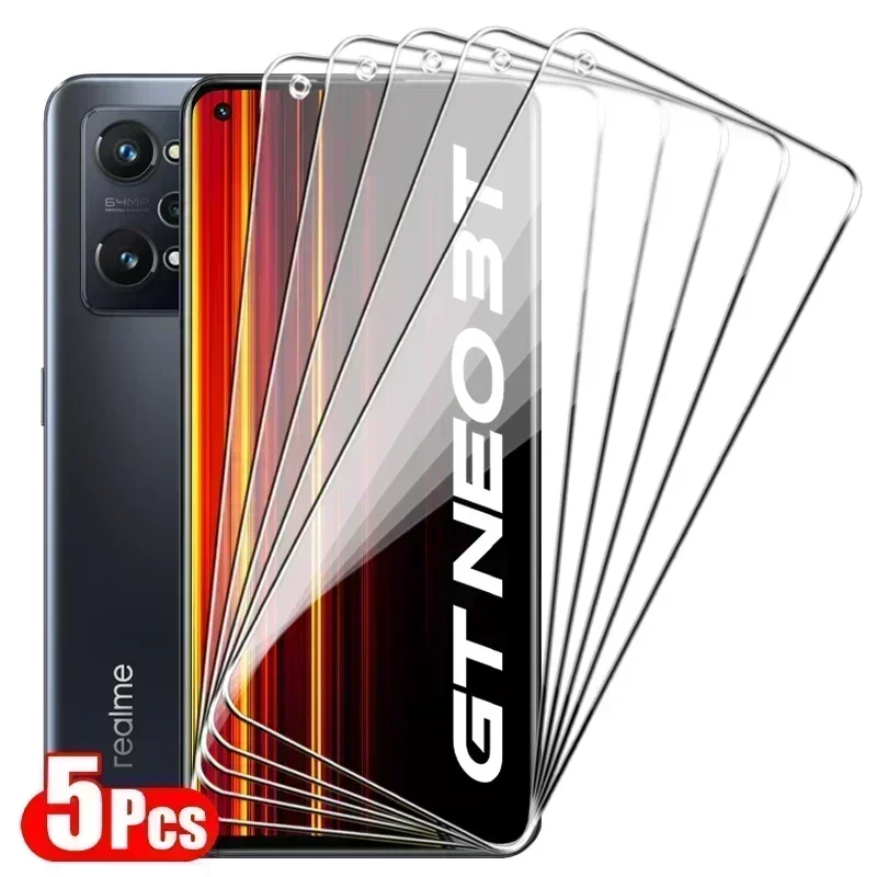 

5 шт. закаленное стекло для Realme GT Neo 3T 5 2T 2 3 Защита для экрана для Realme GT5 GT 2 Pro Master Explore Master Edition стекло