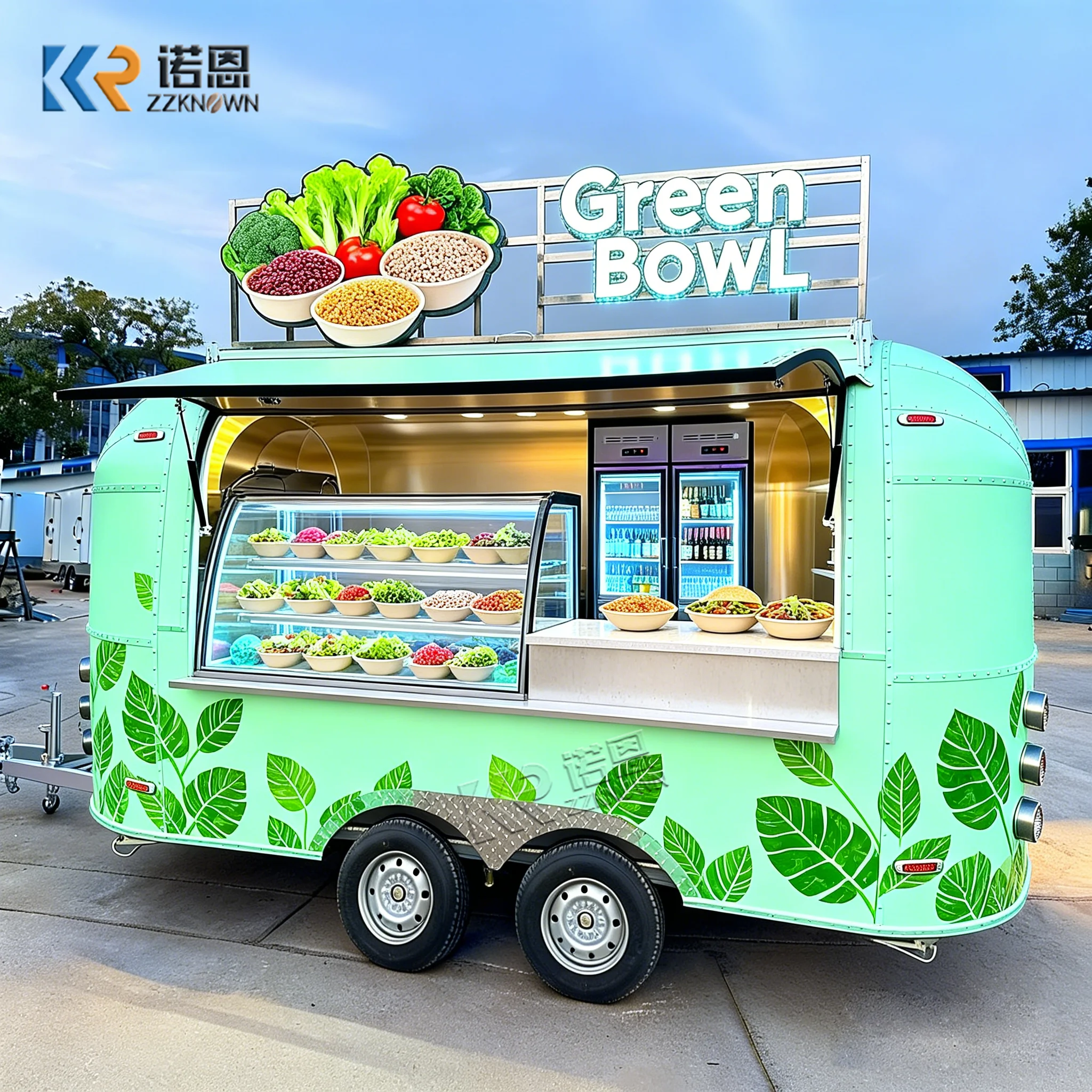 

Customized Fast Food Truck Ice Cream Cart Street Restaurant Fully Equipped Custom Concession Fast Food Trailer With Full Kitchen