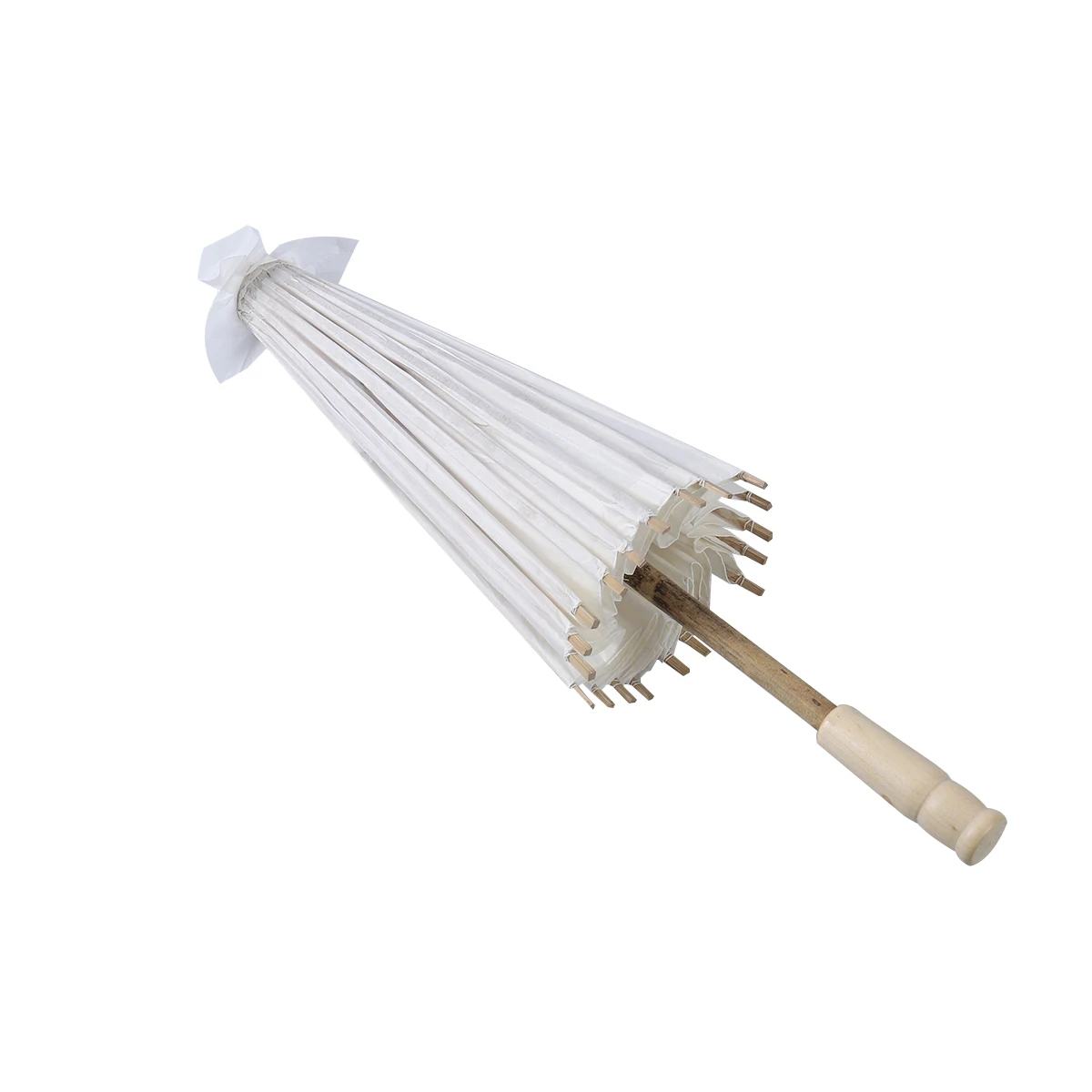 

Oil Paper Umbrella 56cm Length 60cm Diameter White Bamboo Frame Decorative Wedding Party Fashion Accessory Japanese Asian