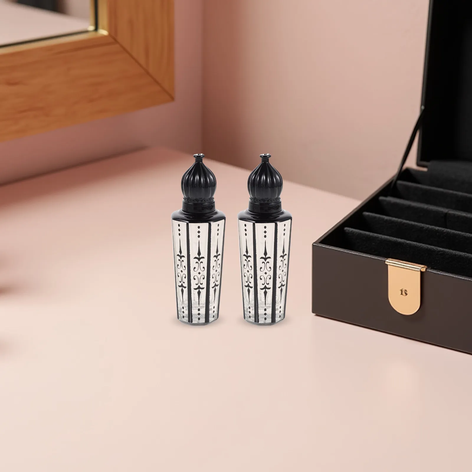 

Набор из 6 роскошных черных гальванизированных стеклянных роликовых флаконов объемом 15 мл с гравировкой для эфирных масел, парфюмерии, путешествий, ароматерапии, многоразового использования