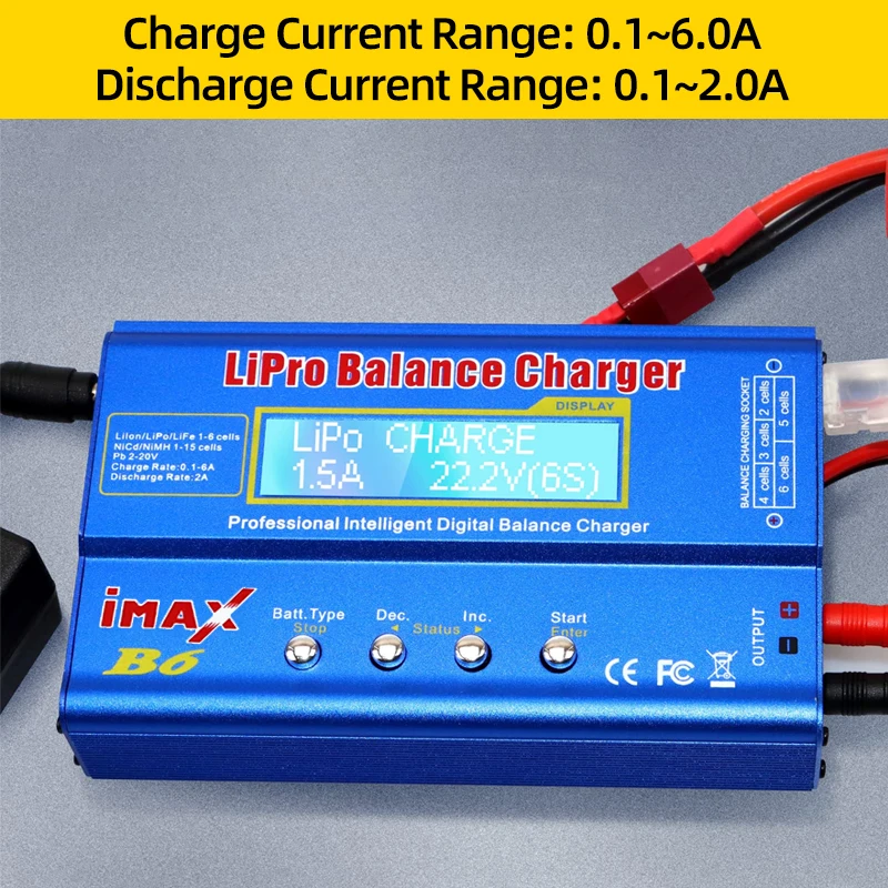 iMAX B6 80W Battery Charger Lipo NiMh Li-ion Ni-Cd Digital Lipro Balance Charger Discharger 1-6S For RC FPV Airplane Drone Car