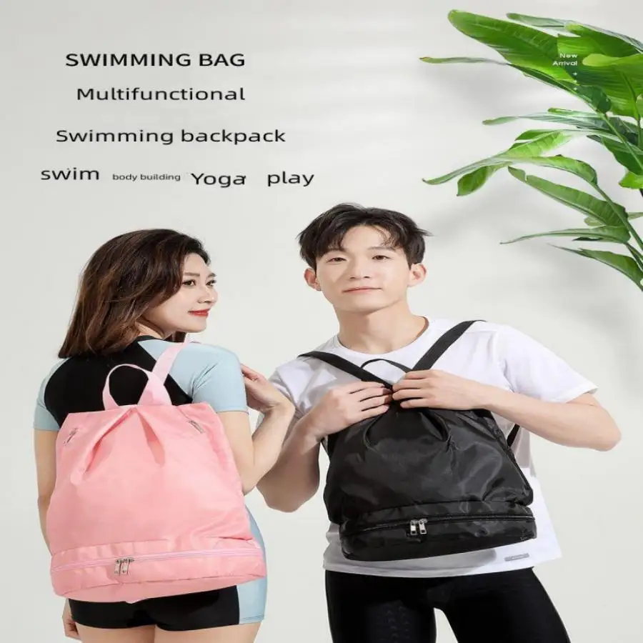 Swimming bag with dry and wet separationwaterproof storage bagbeach fitness and toiletries backpackoutdoor sports equipme