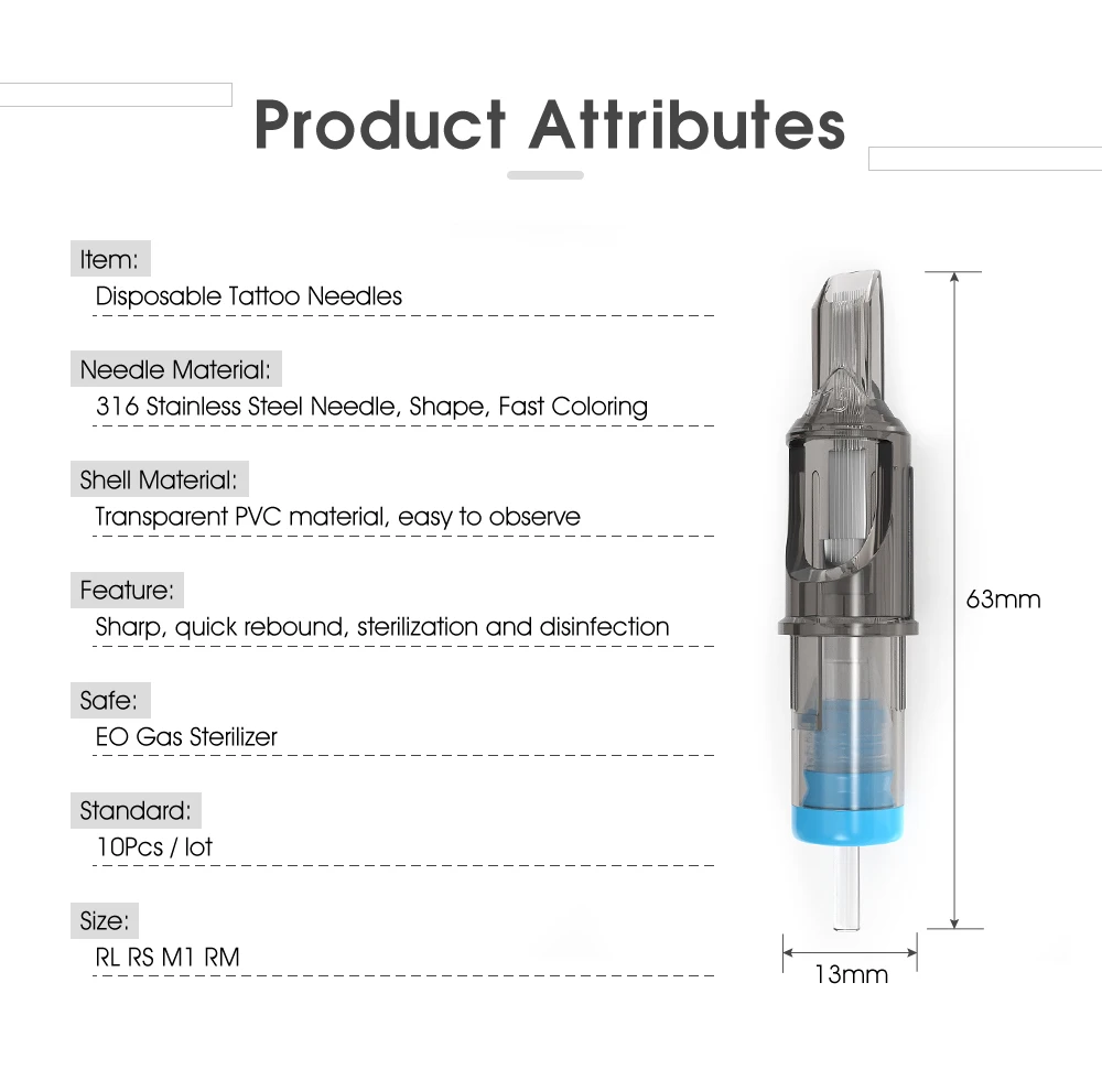 10 шт./партия, Одноразовые стерилизованные иглы для тату-машинок