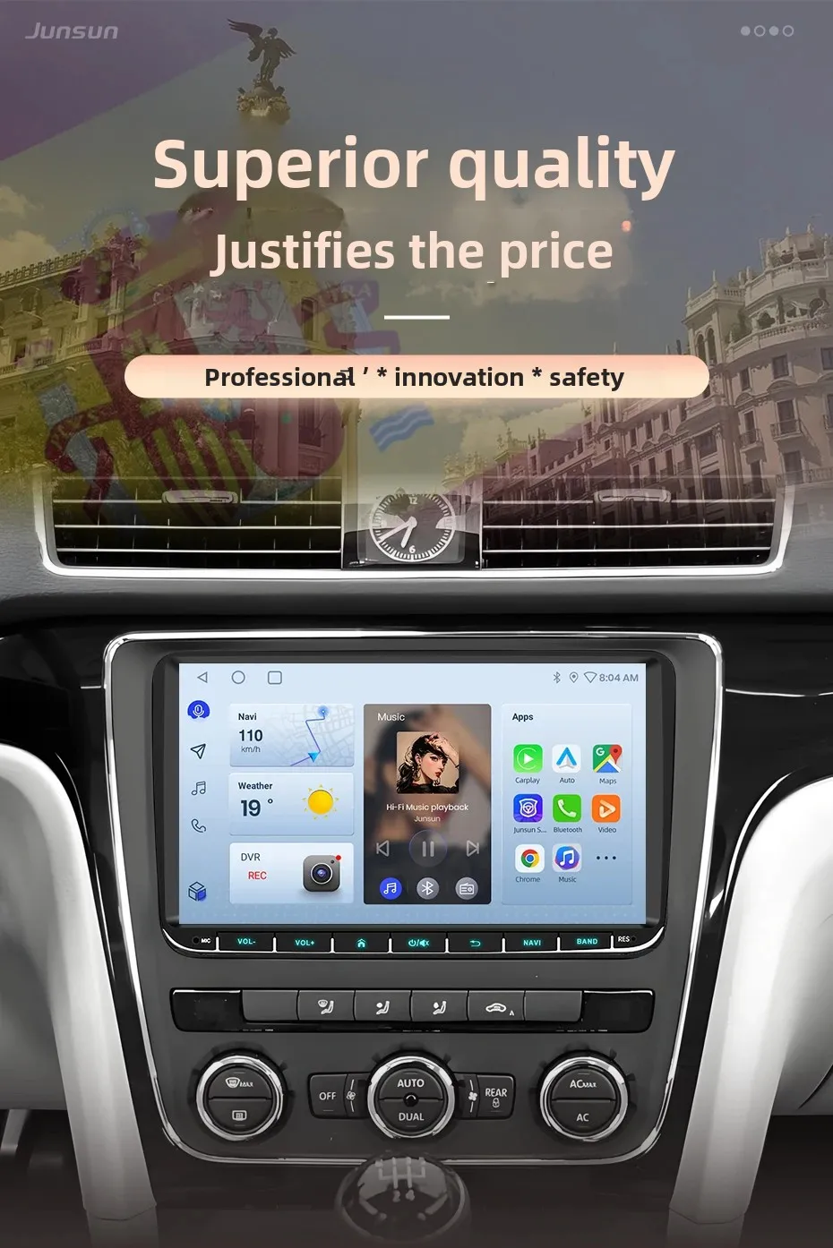 Junsun 7'' 9'' Kabelloses CarPlay Autoradio für VW Passat B6 Skoda Octavia Golf 5 Tiguan Touran POLO Seat 2Din Autoradio RDS D – Detail 6
