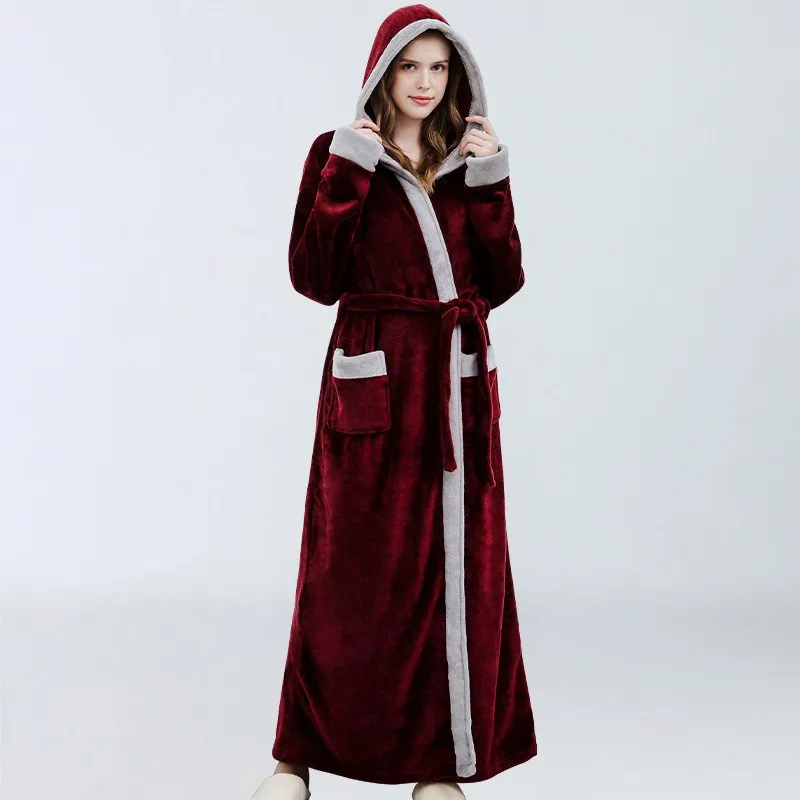 New In Autumn Winter Soft Nightdress Ladies Flannel Long Thick Nightgown Plus Size Comfortable Pajamas  Warm Sleepwear