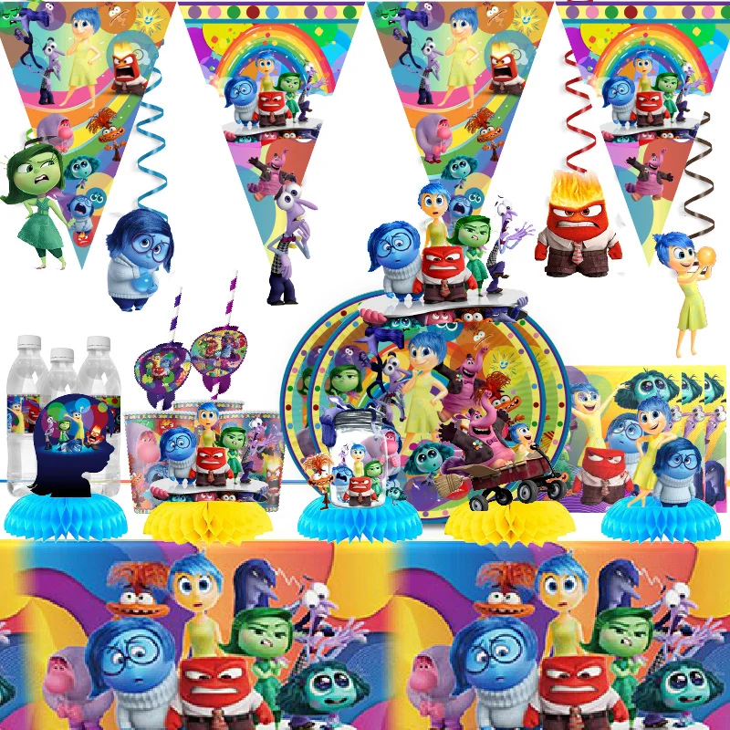 Disney von innen nach außen Thema coole Party Pappbecher Banner Tischdecke Einweg geschirr Set für Kinder Geburtstag Dekoration Lieferungen