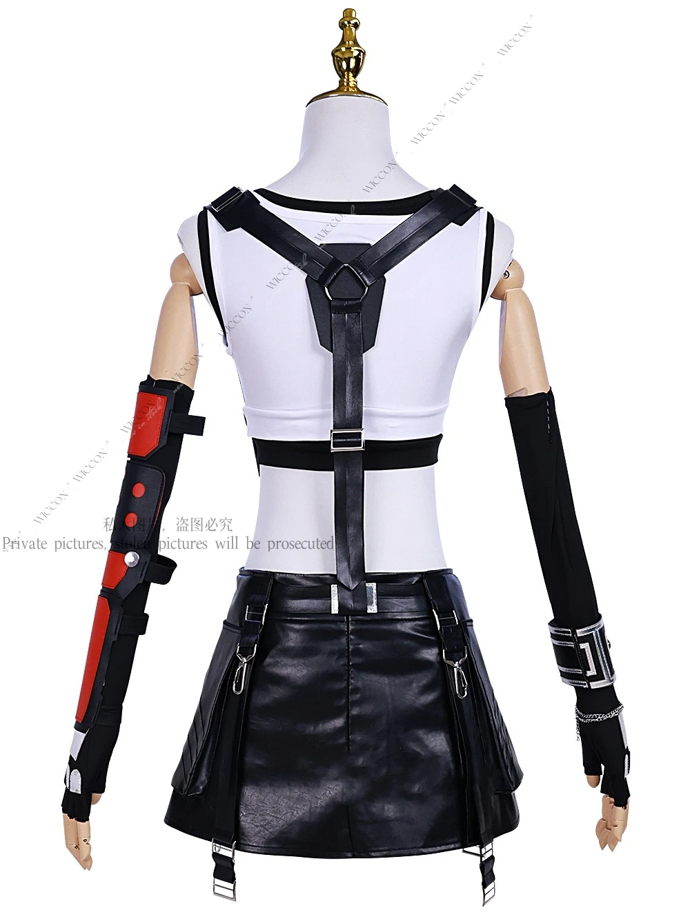 Tifa Lockhart Game FINAL FANTASY Wigs Anime Costume Disguise Adult Women Cosplay Roleplay Fantasia Outfits Earrings Tifa Party