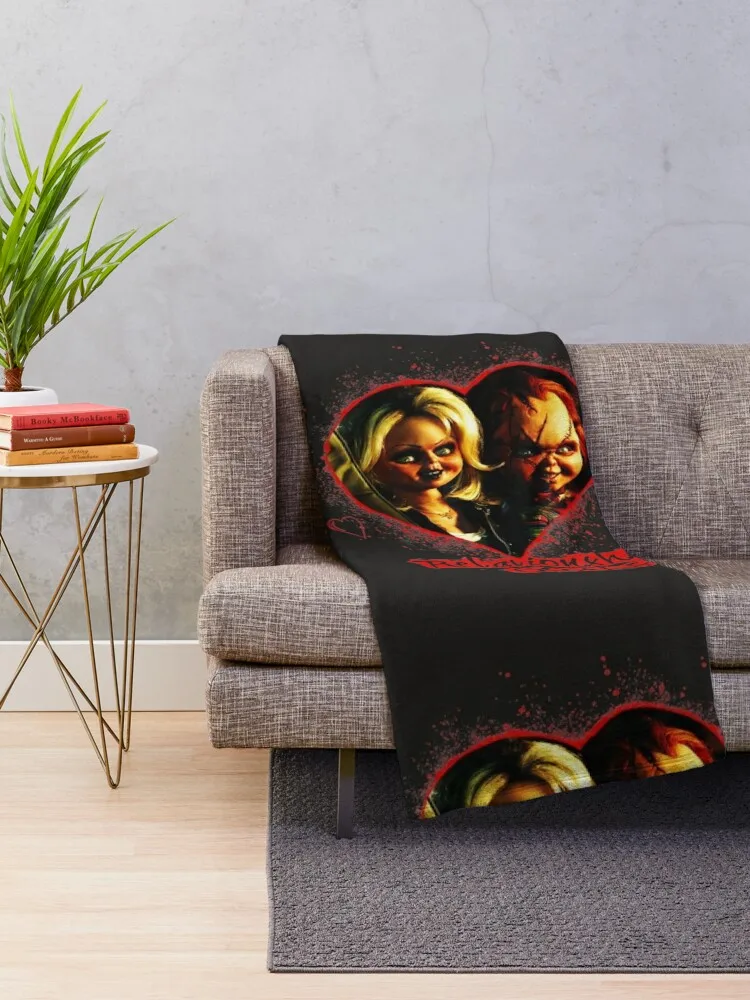 Childs Play Chucky And Tiffany Relationship Goals Throw Blanket christmas gifts wednesday For Sofa Thin Sofa Throw Blankets