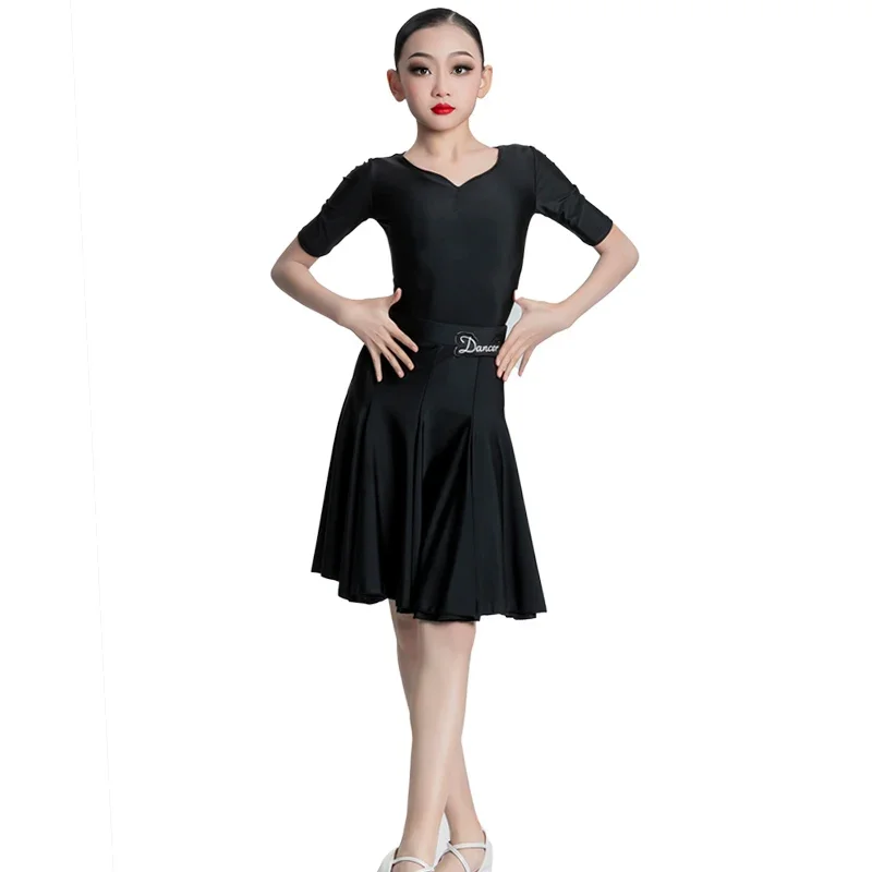 Children's Dance Costume for Professional Competition Girls' Large Swing Dress New Children's Latin Training Performance Costume