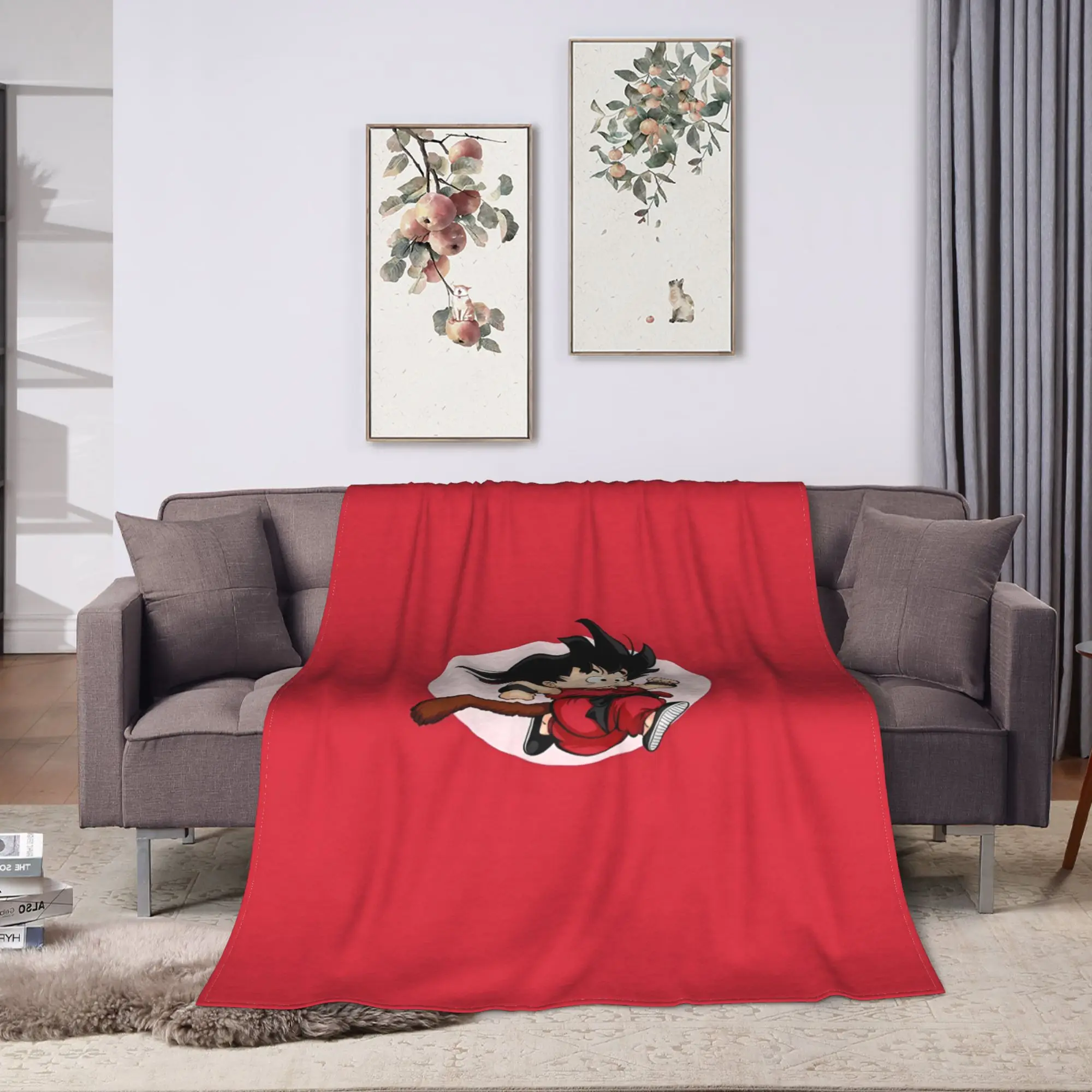 Soft Warm Blanket Travel Office Brothers Goku Gohan Dragon Ball Bedding Throws Flannel Bedspread For Couch Chair Sofa Bed Cover