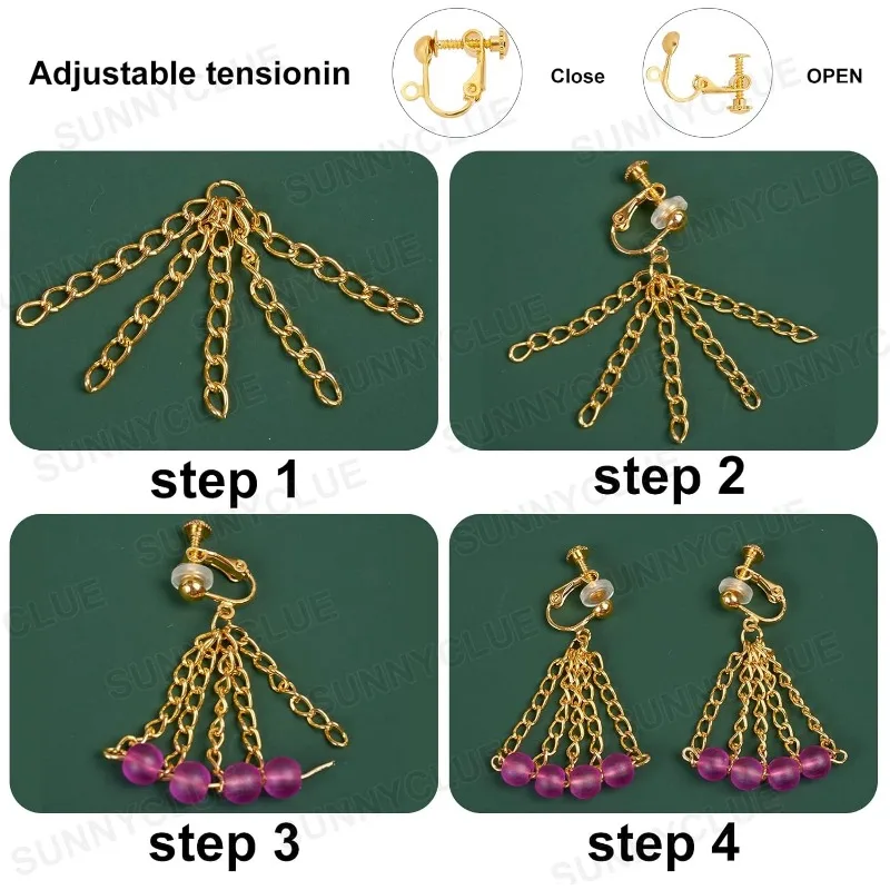 1 Pudełko 12Pcs 2 Style Clip-on Earring Findings Stud Clip On Earring Converter Clip On Dangle Earring Post Earring Clips Mosiężny kolczyk — zdjęcie 5