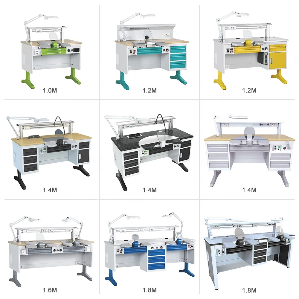 Customized den tal Lab Furniture 1.0M-1.8M Technician Workstations Clinical Benches Dentist Working Tables