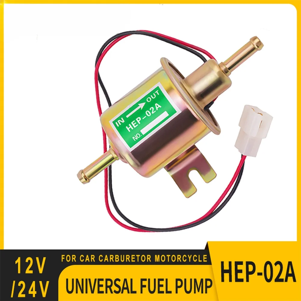 12V/24V Universal Electric Fuel Pump Low Pressure Bolt Fixing Wire Diesel Petrol HEP-02A For Car Carburetor Motorcycle ATV