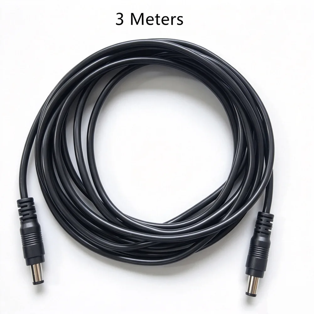 1/3/5/10/20M DC Power Plug 5.5 x 2.1mm Male To 5.5 x 2.1mm Male CCTV Adapter Connector Cable DC12V 18AWG Power Extension Cords