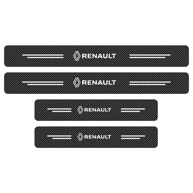4 قطعة ألياف الكربون سيارة ملصق السيارات عتبة الباب خدش مقاوم للماء لرينو ميجان 2 3 4 توينغو كليو تاليسمان كابتور ترافيك