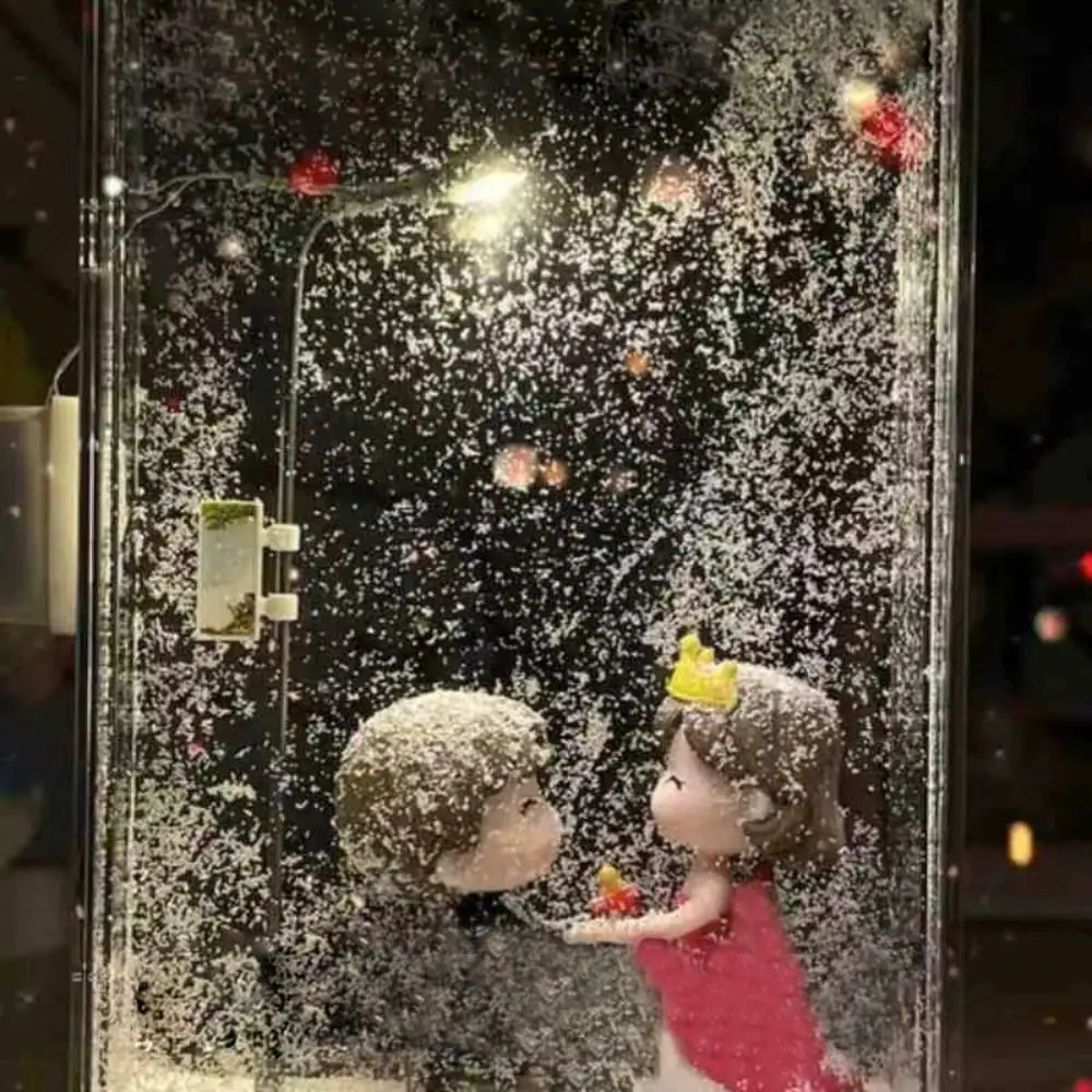 雪だるま人形付きの雪景色の常夜灯、手作りのクリスマスの装飾、DIY素材、街路灯、雪だるま人形