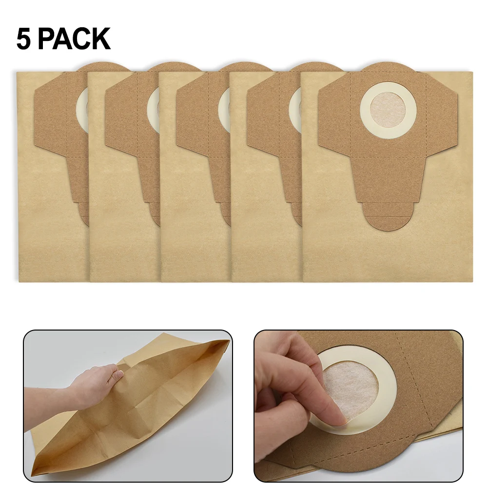 5Pcs For Einhell TVC18/20 Wet And Dry Vacuum Cleaner 20L Paper Bag Dust Collection Bag Garbage Bag Vacuum Filter Bag Accesso