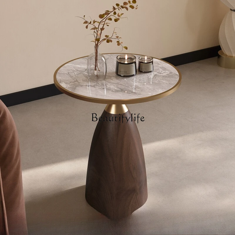 

Living room sofa side table removable bedside small coffee table light luxury high-end round mini