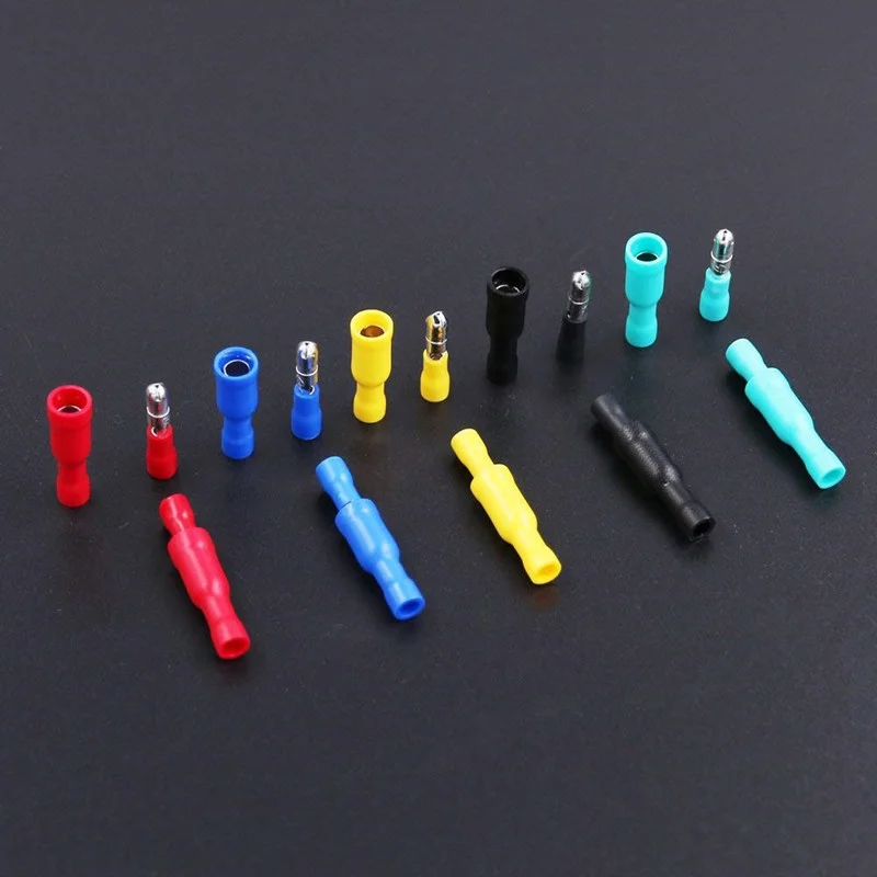 

50pcs/25Set Assorted Insulated Female & Male Crimp Wire Terminals Brass Insulated Male Female Bullet Quick Splice Wire