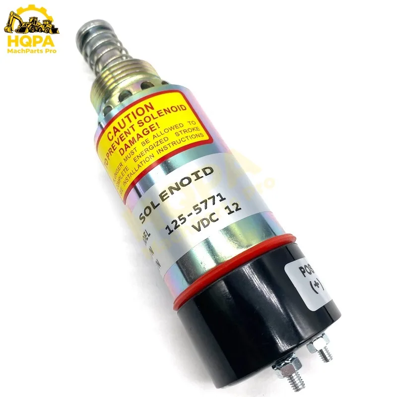 

125-5771 1255771 12V Fuel Shutoff Solenoid for Caterpillar CAT Engine 3114 3126 3116 3126B 3126E Asphalt Paver AP-1000 AP-1050