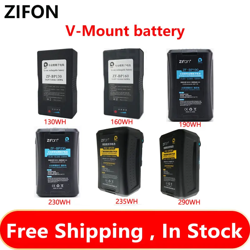 ZIFON BP-190 BP-160 BP-230 V-Mount High-Capacity Lithiumhigh Battery for Camcorder Photography Light Sony V-Lock FXLION