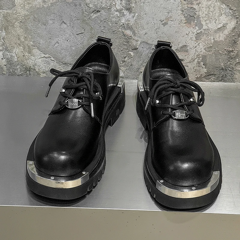 

2025Autumn and Winter Hot-Selling Derby Shoes Men Thick-Soled Casual Men's Leather Shoes