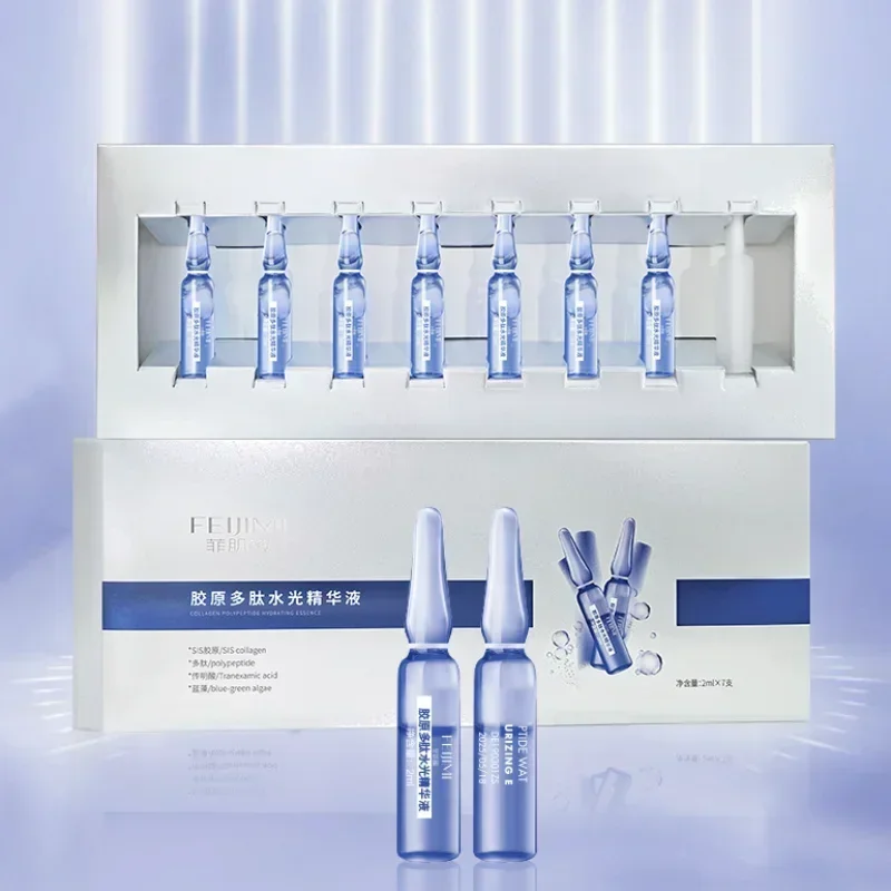 Collagen Polypeptide Ampoule ESSENCE 7pcs Moisturizing Hydrating Repairing Oligopeptide Soothing Essence Skin Care Treatment Set
