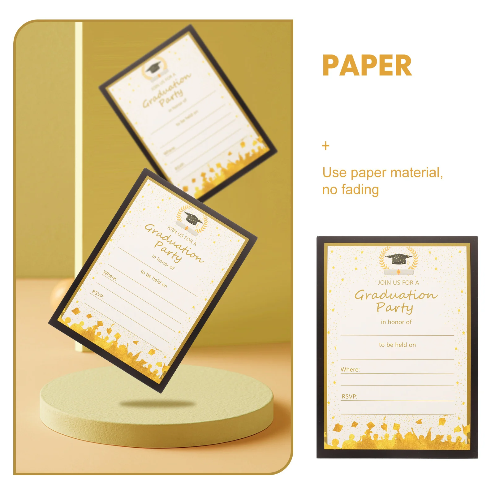 

20Pcs Graduation Invitation Cards Premium Paper Material Graduation Party Congrats Cards School Ceremony Announcements Party