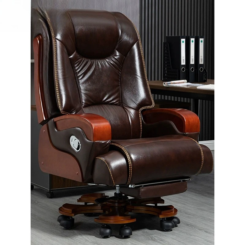 كرسي رئيس مكتب المنزل الكمبيوتر الجلود مستلق الأعمال مريحة المستقرة مسند الظهر كرسي الطبقة #3
