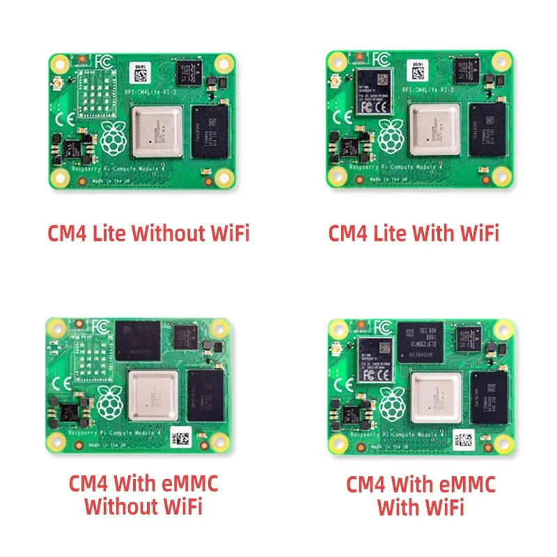 وحدة حساب Raspberry Pi CM4 4 لوحة تطوير اختيارية 8 جيجابايت رام / 8 / 16 / 32 جيجابايت EMMC Flash Wifi & BT لوحة صناعية