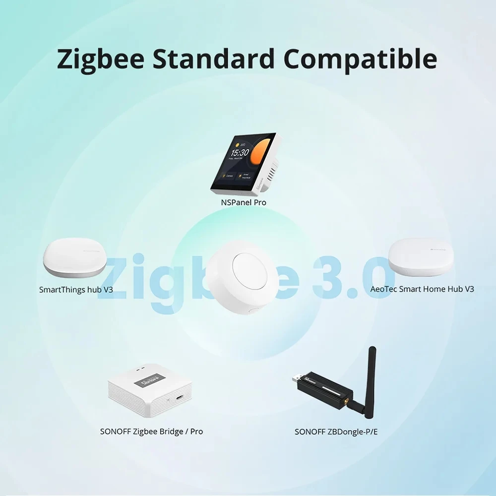 SNOFF Zigbee Wireless Switch SNZB-01P Smart Scene Two-way Contol Home Appliance via eWeLink for Smart Home Works with Alexa