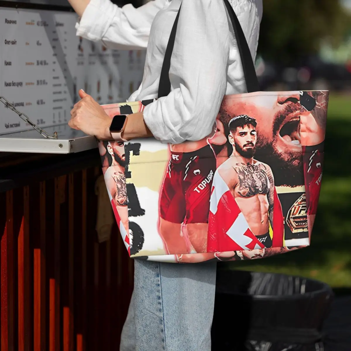 Ilia Topuria El Matador UFC Beach Tote Bag Sport Gym Yoga Duffle Large Tote Bag Women Travel Bag Fitness bag