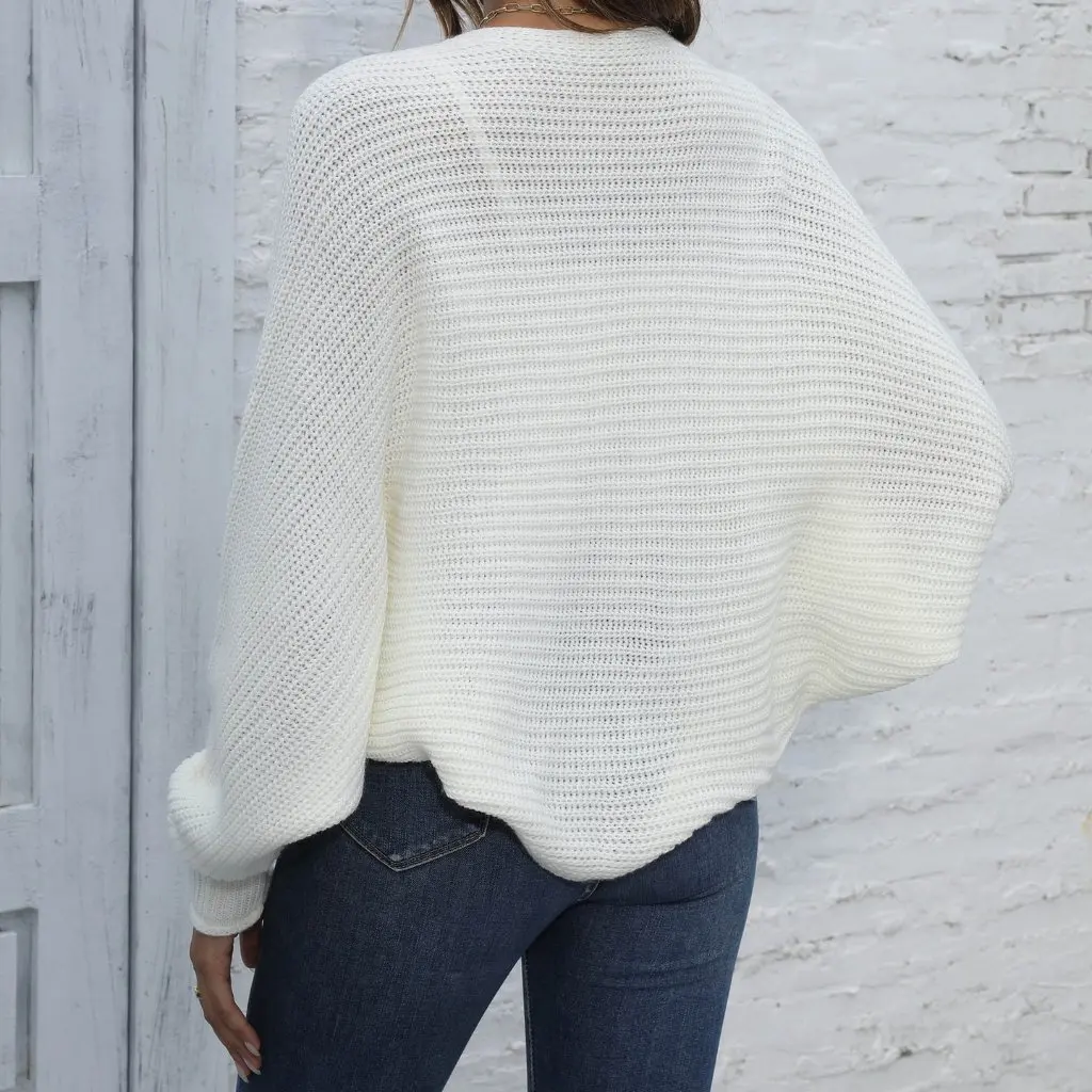 

Women's Casual Sweater Short Coat Autumn Winter Batwing Sleeve Irregular European American Style Women's Clothing