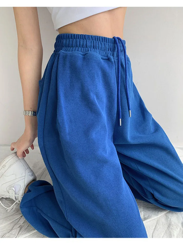 Blue Sweatpants For Women Summer Baggy Pants High Waist Jogger Wide Leg Trousers Spring Women's Sports Pants Summer Sweatpants