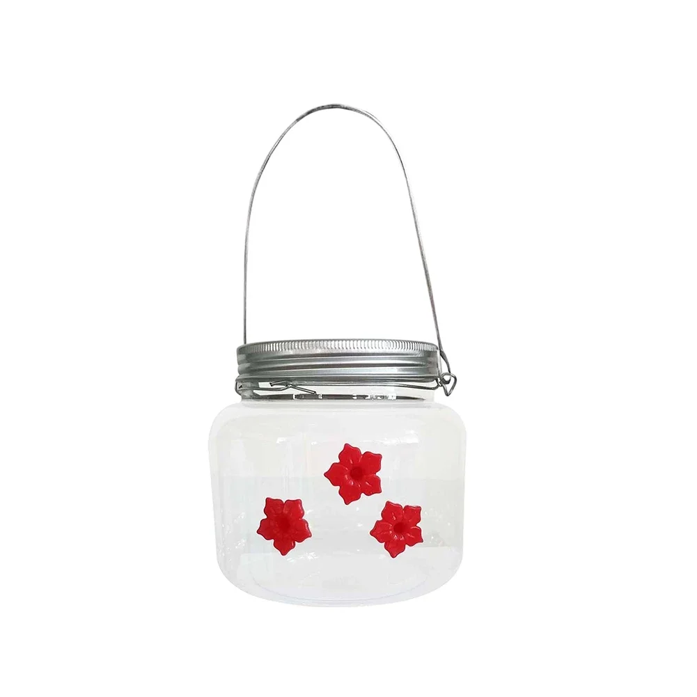 Outdoor Hanging Plastic Bird Feeder With Transparent Window And 3 Feeding Ports Hummingbird Feeder For Backyard