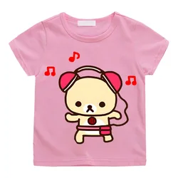 Cartoon Rilakkuma T-shirt Boys Girls Kids Clothing Hip Hop Tops Short Sleeves Sports Fashion Streetwear Manga/Comic Tees Toddler