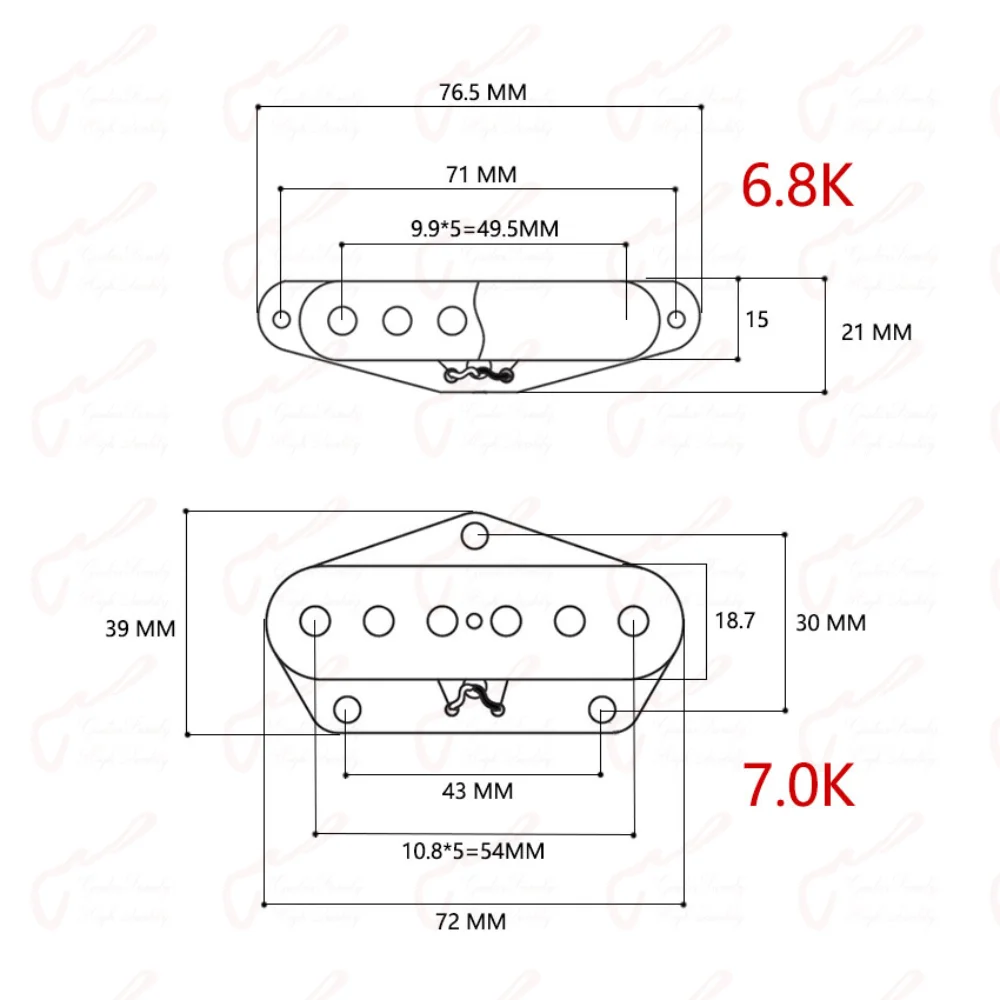 1 Set BHK Custom Vintage  Single  Alnico Pickups for Tele Electric Guitar Accessories  KR(Origin)