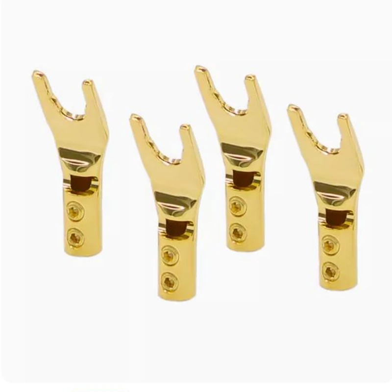 Audiophile Banana Plug U/Y Fork Spade Male Speaker Terminal Banana Wire Connector Audio Amplifier Adapter Y Type Binding Post