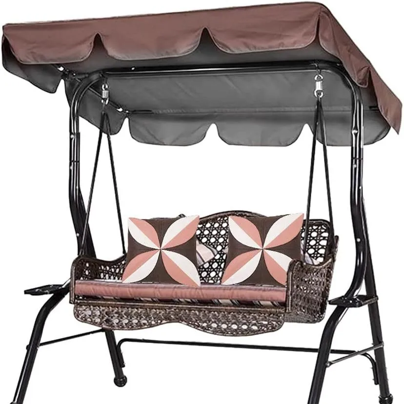 Outdoor Swing Canopy Replacement Cover Waterproof Sunproof Patio Garden Swing Chair Top Roof Cover