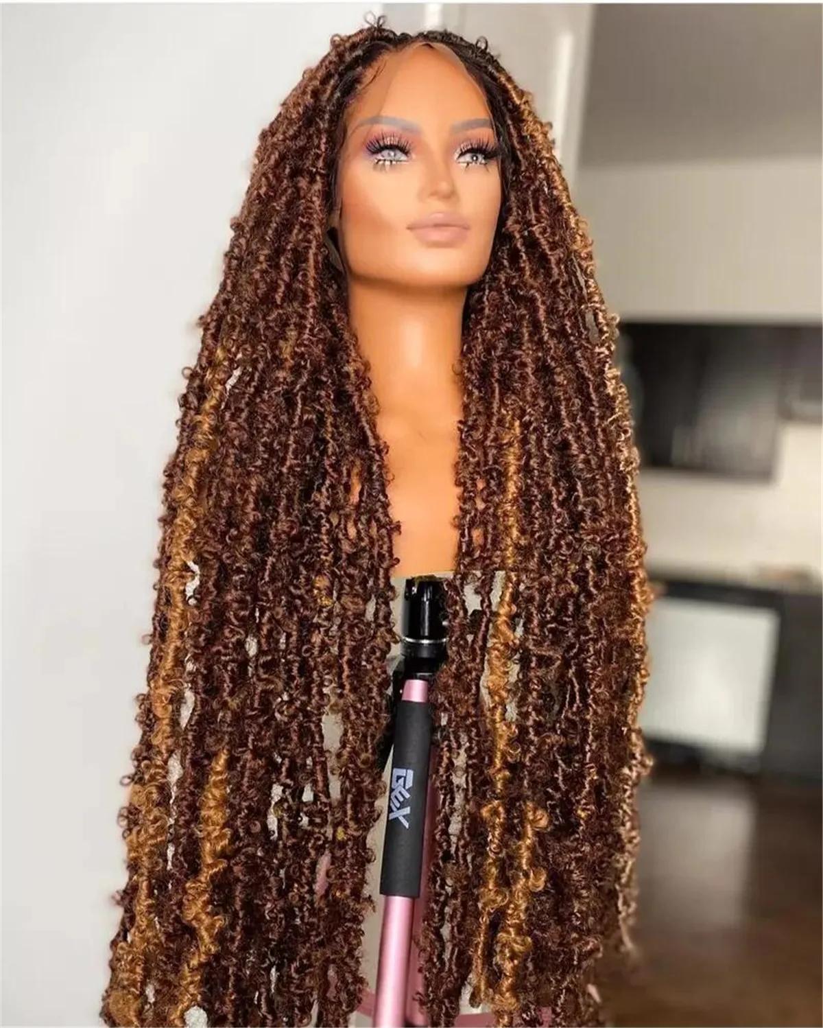 Full lace Butterfly locs wig faux locs wig soft dreads wig