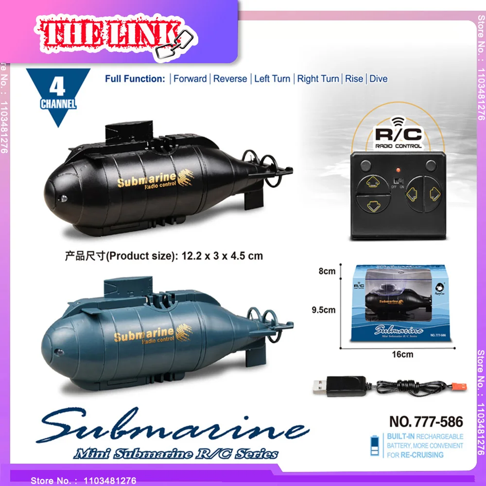 2.4G Mini Remote Control Submarine Boat Nuclear Submarine RC Race Boat 6CH High Speed Waterproof Diving in Pools Lake Gifts Boys